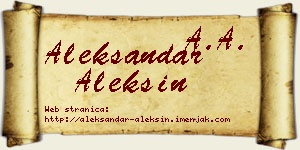 Aleksandar Aleksin vizit kartica